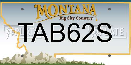 TAB62S Montana License Plate