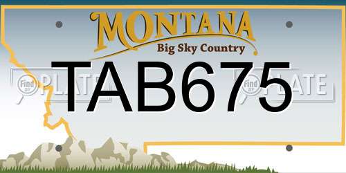 TAB675 Montana License Plate