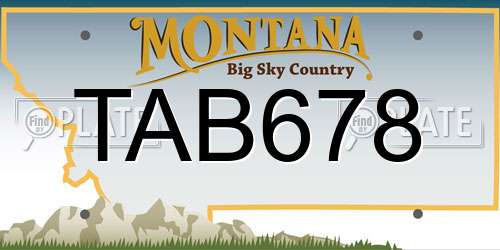 TAB678 Montana License Plate
