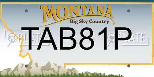 TAB81P Montana License Plate