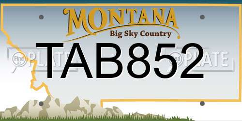 TAB852 Montana License Plate