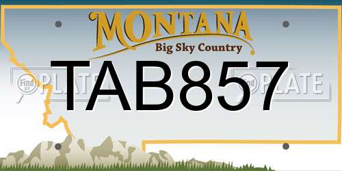 TAB857 Montana License Plate