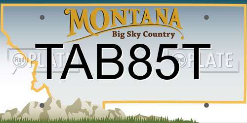 TAB85T Montana License Plate