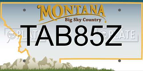 TAB85Z Montana License Plate