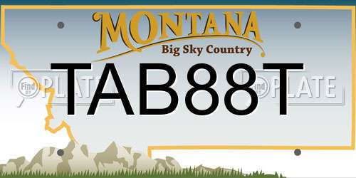 TAB88T Montana License Plate