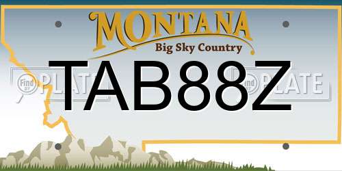 TAB88Z Montana License Plate