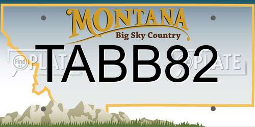 TABB82 Montana License Plate