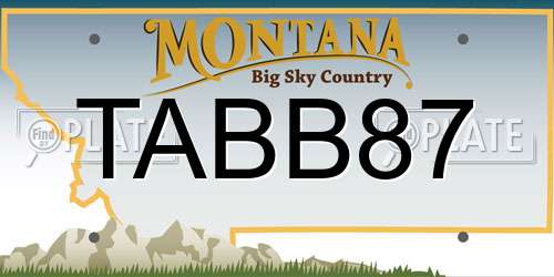 TABB87 Montana License Plate