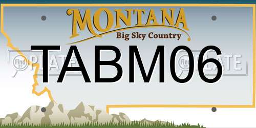 TABM06 Montana License Plate