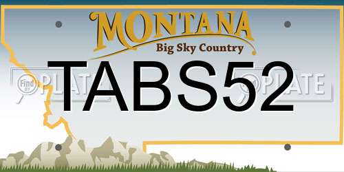 TABS52 Montana License Plate