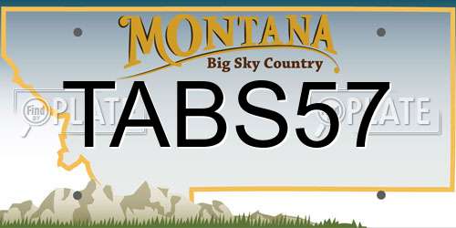 TABS57 Montana License Plate