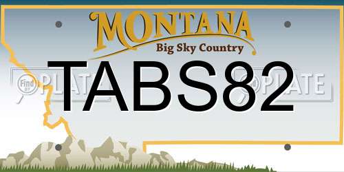 TABS82 Montana License Plate