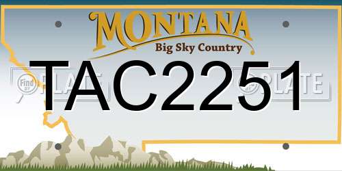 TAC2251 Montana License Plate