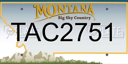TAC2751 Montana License Plate