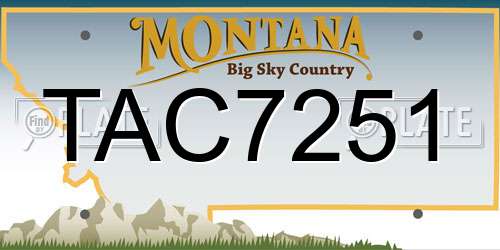 TAC7251 Montana License Plate