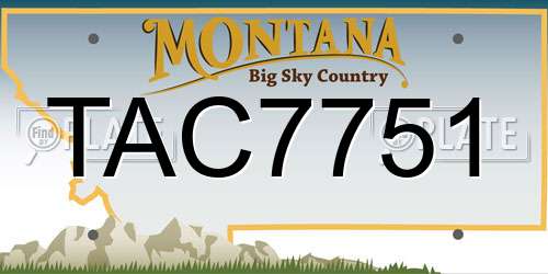 TAC7751 Montana License Plate