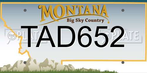 TAD652 Montana License Plate