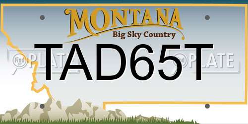 TAD65T Montana License Plate