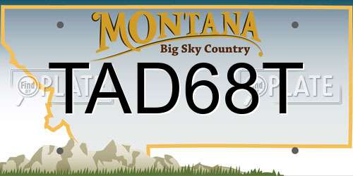 TAD68T Montana License Plate
