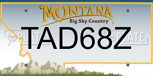 TAD68Z Montana License Plate