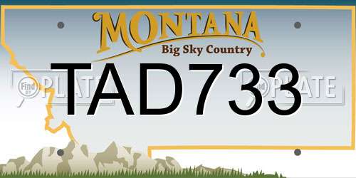 TAD733 Montana License Plate