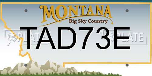 TAD73E Montana License Plate