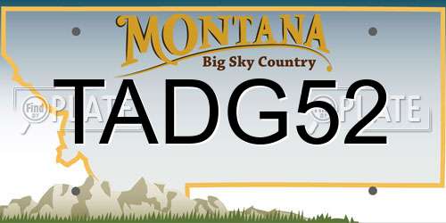 TADG52 Montana License Plate