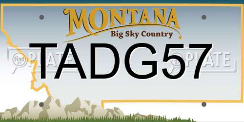 TADG57 Montana License Plate