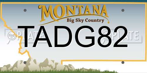 TADG82 Montana License Plate