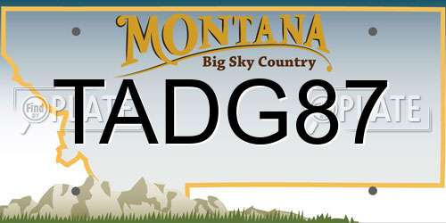 TADG87 Montana License Plate