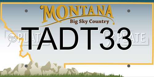 TADT33 Montana License Plate