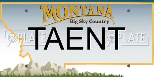 TAENT Montana License Plate