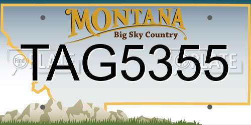 TAG5355 Montana License Plate