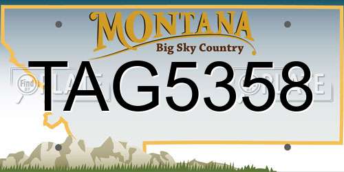 TAG5358 Montana License Plate