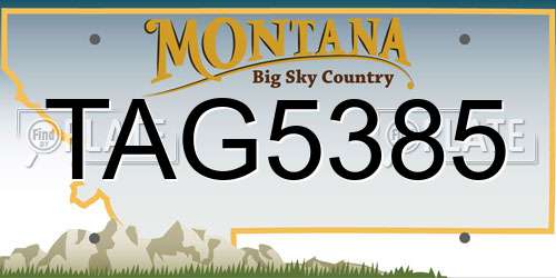 TAG5385 Montana License Plate