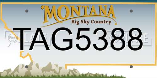 TAG5388 Montana License Plate