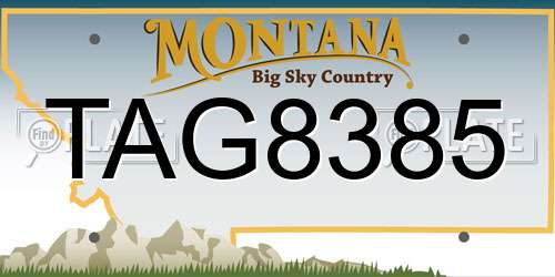 TAG8385 Montana License Plate