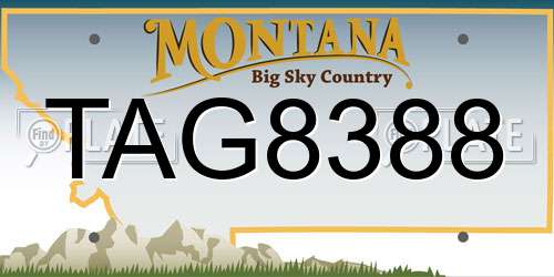 TAG8388 Montana License Plate