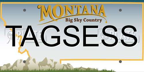 TAGSESS Montana License Plate