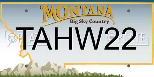 TAHW22 Montana License Plate