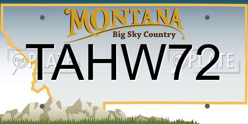 TAHW72 Montana License Plate