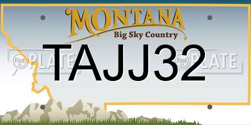 TAJJ32 Montana License Plate