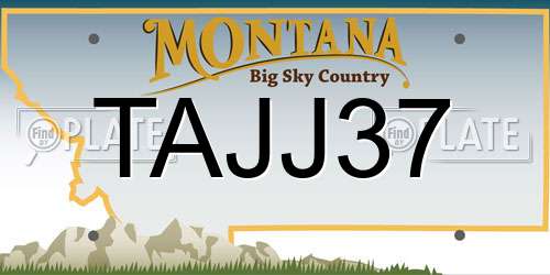 TAJJ37 Montana License Plate