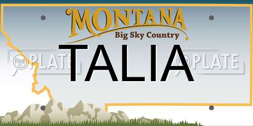 TALIA Montana License Plate