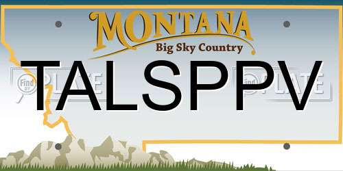 TALSPPV Montana License Plate