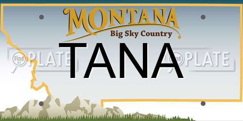 TANA Montana License Plate