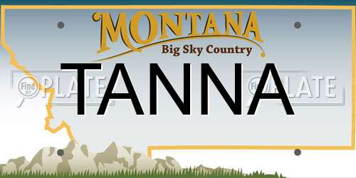 TANNA Montana License Plate