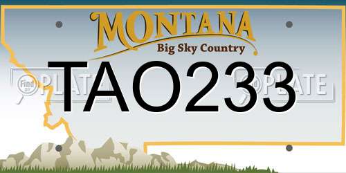 TAO233 Montana License Plate