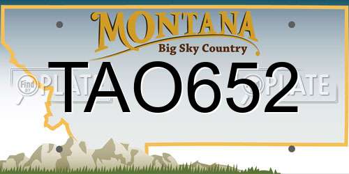 TAO652 Montana License Plate