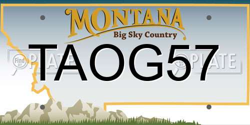 TAOG57 Montana License Plate